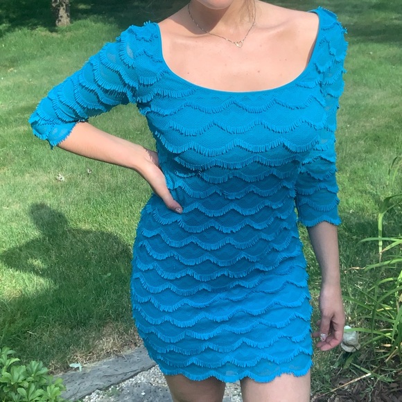 GUESS Fringe Cocktail Dress in Blue 🦋 - Picture 9 of 9